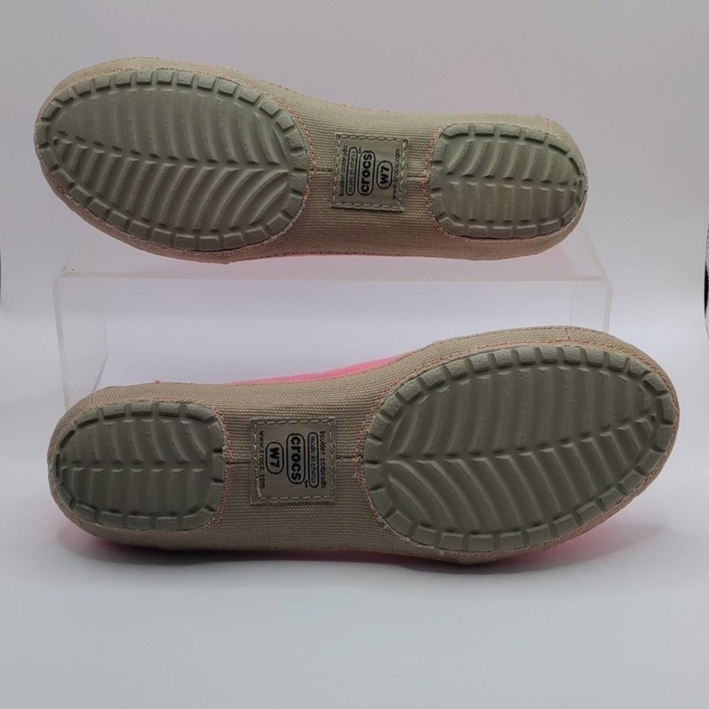 Crocs angle line flats slip on loafers women's size 7 concrete pink - Picture 3 of 9